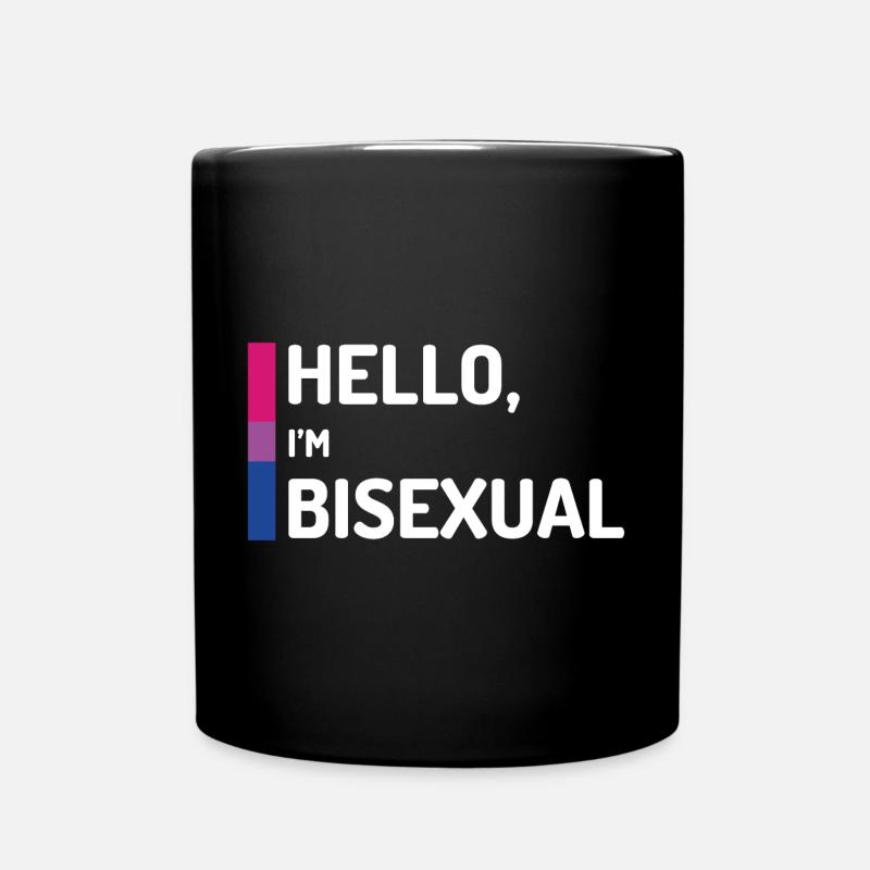Hallo, ich bin bisexuell - Tasse einfarbig - Schwarz