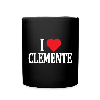 T-Shirt Ich liebe Clemente T-Shirt Geschenkidee - Tasse einfarbig - Schwarz - Vorne