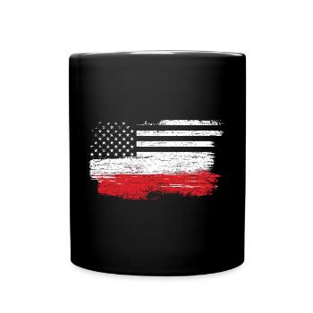 Brushed U.S. Flag Art - Full Colour Mug - black - Front