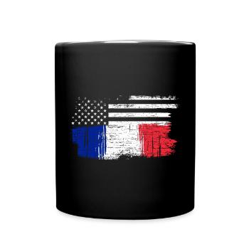 Brush Flag Fusion Stars and Tricolour - Full Colour Mug - black - Front