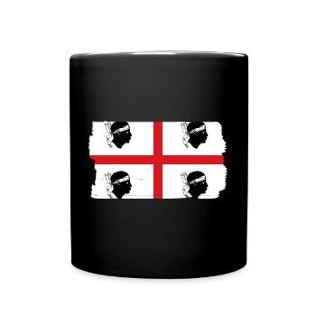 Sardinien Flagge Sardische Fahne Sardegna Fahne - Tasse einfarbig - Schwarz - Vorne