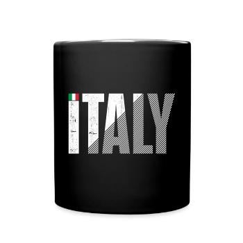 Italy Bold Striped Typography - Full Colour Mug - black - Front