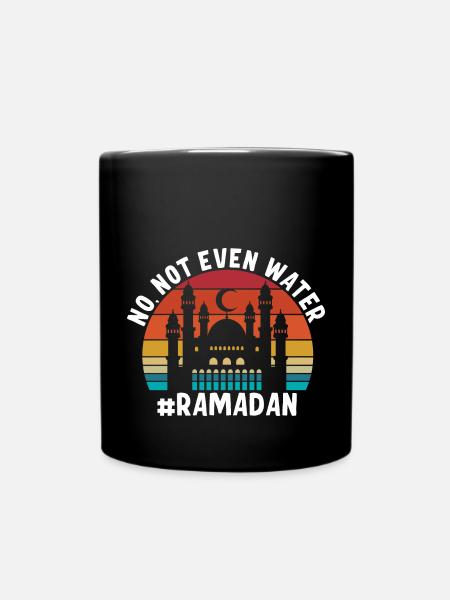 Nein nicht einmal Wasser Ramadan - Tasse einfarbig - Schwarz