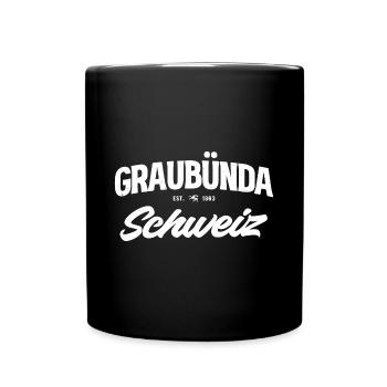 Graubünden Switzerland Vintage Logo - Full Colour Mug - black - Front