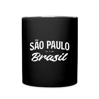 Sao Paulo Brasil Retro Script - Tasse einfarbig - Schwarz - Vorne