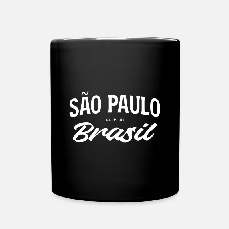 Sao Paulo Brasil Retro Script - Tasse einfarbig - Schwarz
