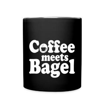 Le café rencontre le bagel - Mug uni - noir - Devant