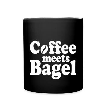 Le café rencontre Bagel - Mug uni - noir - Devant