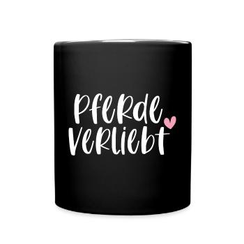 Pferde Pferdeverliebt Pferd Reiten Geschenk - Tasse einfarbig - Schwarz - Vorne
