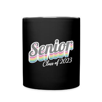 Cadeau de fête de remise des diplômes rétro de la classe senior de 2023 - Mug uni - noir - Devant