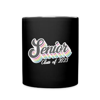 Cadeau de fête de remise des diplômes rétro de la classe senior de 2023 - Mug uni - noir - Devant