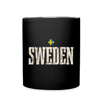 Schweden - Tasse einfarbig - Schwarz - Vorne