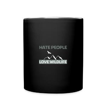 Hate people love wildlife - Tasse einfarbig - Schwarz - Vorne