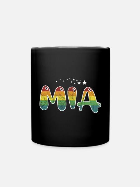 First name Mia Maiden name gift - Full Colour Mug - black