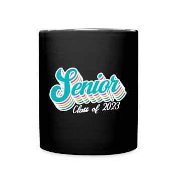 Cadeau de fête de remise des diplômes rétro de la classe senior de 2023 - Mug uni - noir - Devant