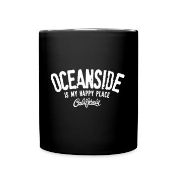 Oceanside ist mein glücklicher Ort - Tasse einfarbig - Schwarz - Vorne