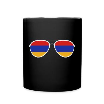 Armenia Armenien Sonnenbrille Armenian Flagge Flag - Tasse einfarbig - Schwarz - Vorne