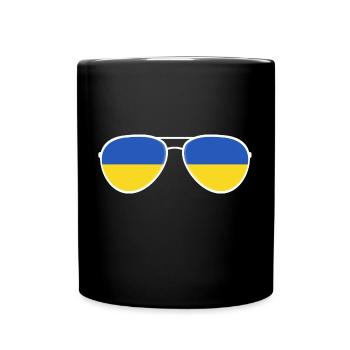 Ukraine Ukraina Slava Ukraine Sunglasses Flag - Full Colour Mug - black - Front