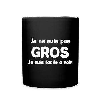 Je ne suis pas Gros — Visible et Fier - Mug uni - noir - Devant