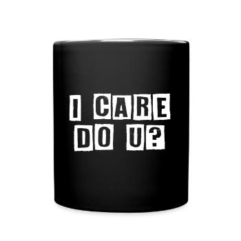Ich helfe - ich kümmere mich - ich sorge mich - Tasse einfarbig - Schwarz - Vorne