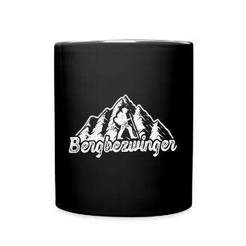 Bergbezwinger Wanderer Berg Wald Wandern - Tasse einfarbig - Schwarz - Vorne