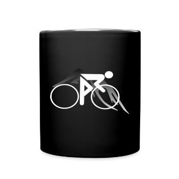Rennrad Fahrrad Radfahrer Retro Design - Tasse einfarbig - Schwarz - Vorne