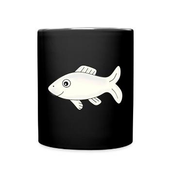 Fisch Shirt Fischmotiv,Angelbekleidung Geschenk - Tasse einfarbig - Schwarz - Vorne