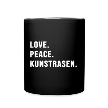 Feldhockey Hockey-love-peace-kunstrasen - Tasse einfarbig - Schwarz - Vorne