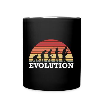 Saxophon Evolution Saxophonist Jazz Musiker - Tasse einfarbig - Schwarz - Vorne