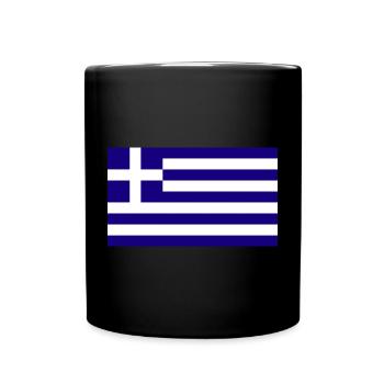 Greece National Flag - Full Colour Mug - black - Front