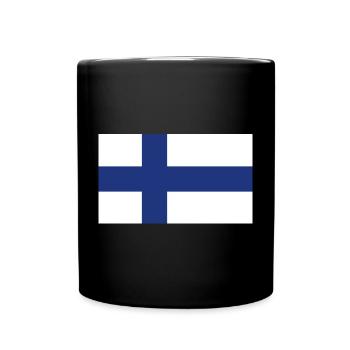Finland National Flag - Full Colour Mug - black - Front