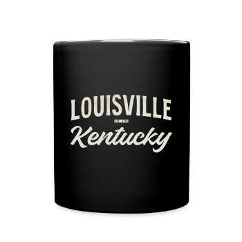 Louisville Kentucky Vintage Lettering - Full Colour Mug - black - Front