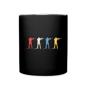 T-shirt rétro biathlon pour biathlètes - Mug uni - noir - Devant
