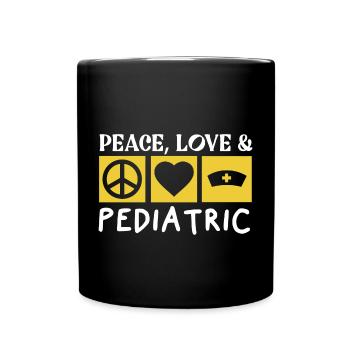 Peace Pediatric Kinderarzt Krankenhaus Medizin - Tasse einfarbig - Schwarz - Vorne