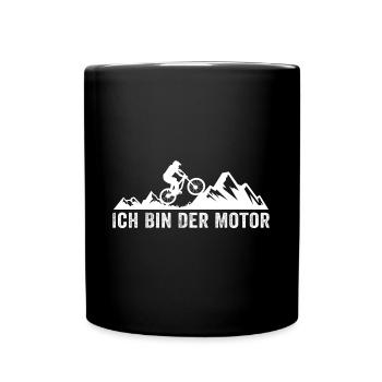 ich bin der motor biker mountainbike fahrrad - Tasse einfarbig - Schwarz - Vorne