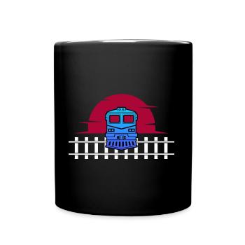 eisenbahner lokomotive eisenbahn zugführer - Tasse einfarbig - Schwarz - Vorne