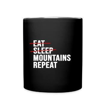 servus mountain alpine hiking mountaineering mountain air - Full Colour Mug - black - Front