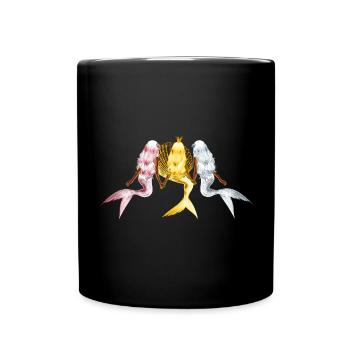 Meerjungfrauen Prinzessin Muschel Krone Reigen - Tasse einfarbig - Schwarz - Vorne