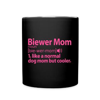 Biewer Yorkshire Terrier Maman Maman Maîtresse Disant - Mug uni - noir - Devant