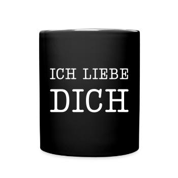 Ich liebe dich - Liebeserklärung - Tasse einfarbig - Schwarz - Vorne