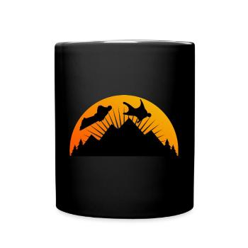 Wingsuit fliegen Base Jumping Skydiving Retro - Tasse einfarbig - Schwarz - Vorne