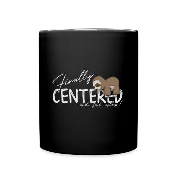 Finally Centered Fallen Asleep Zen Yoga Sloth - Full Colour Mug - black - Front
