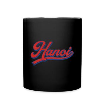 Hanoi Retro Schriftzug Design - Tasse einfarbig - Schwarz - Vorne