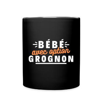 bébé avec option grognon - Mug uni - noir - Devant