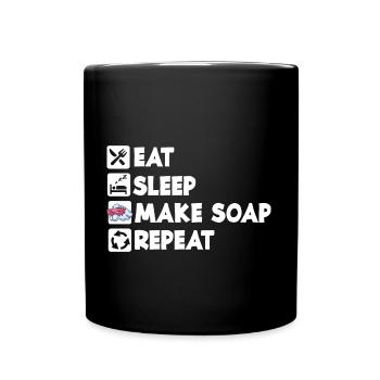 Eat Sleep Repeat Seife Hygiene Seifenherstellung - Tasse einfarbig - Schwarz - Vorne