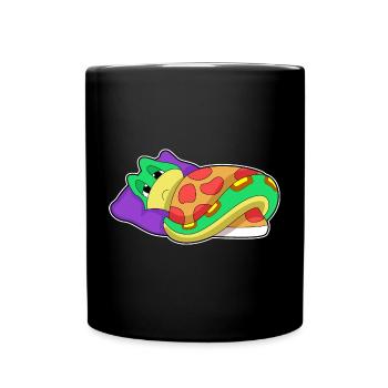 Schlange Schlafen Decke - Tasse einfarbig - Schwarz - Vorne