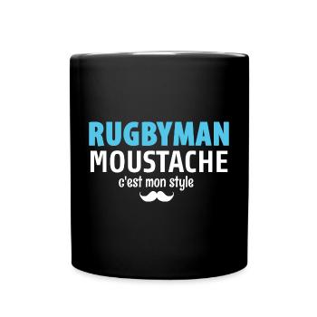Rugby Moustache Style Statement - Mug uni - noir - Devant
