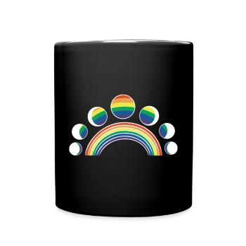 LGBT Mondphasen Monde Regenbogen - Tasse einfarbig - Schwarz - Vorne
