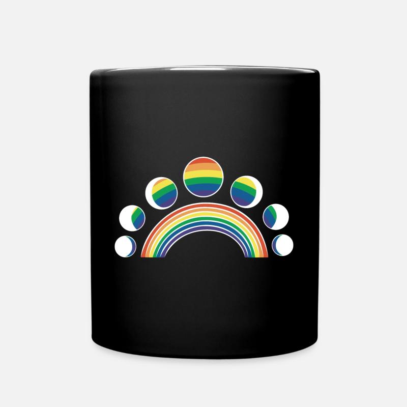 LGBT Mondphasen Monde Regenbogen - Tasse einfarbig - Schwarz