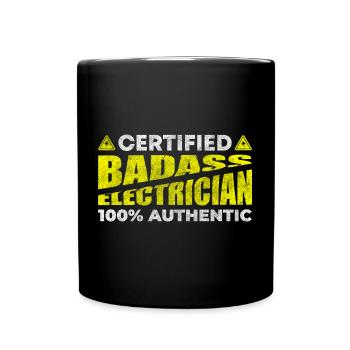 Electronics Technician Profession Voltage High Voltage - Full Colour Mug - black - Front